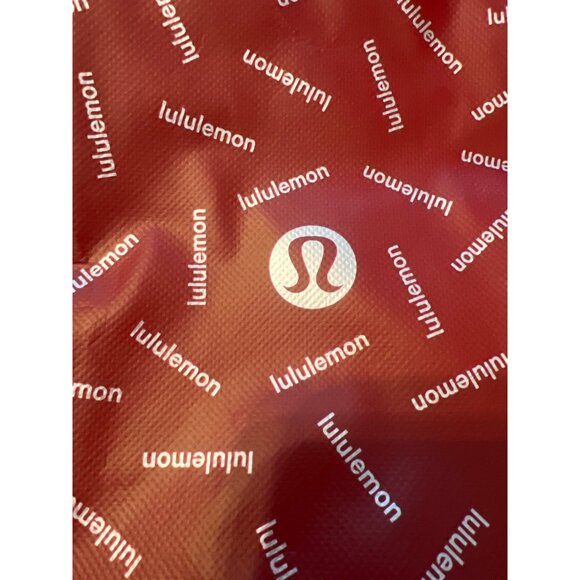 Lululemon Red Burgundy Reusable Small Tote Bag Handles Snap Closure 12" x 9" - Picture 2 of 5